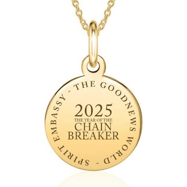 2025 The Year Of The Chain Breaker - Gold Chain Circle Pendant